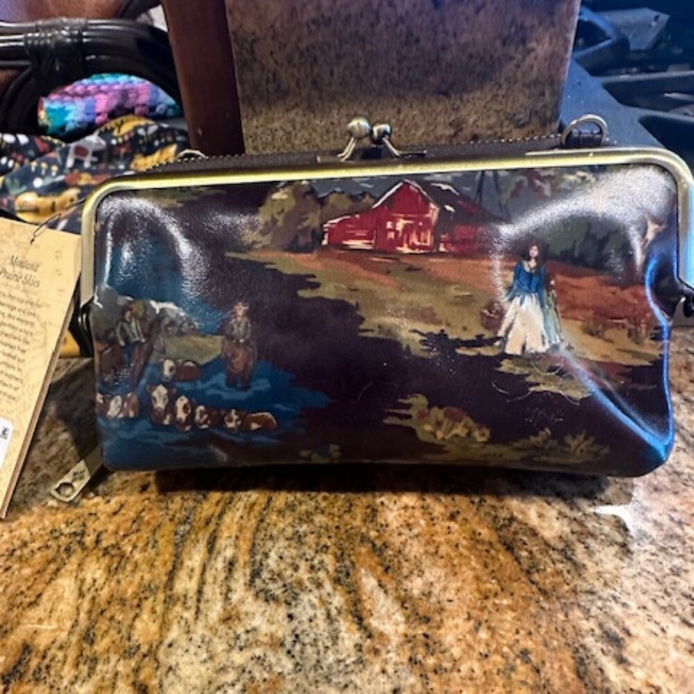 NWT Patricia Nash Leather Montana Prairie Skies Missoula Chocolate Crossbody